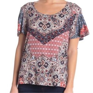 Alkamy Red Paisley Print Top